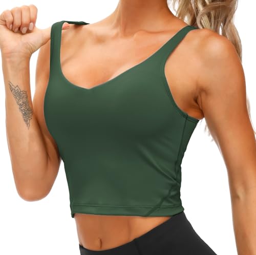 Image of THE GYM PEOPLE Womens' Sports Bra Longline Wirefree Padded with Medium Support