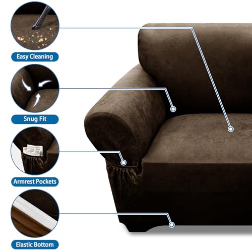 Pfrstuv Leather-Look Loveseat Couch Cover