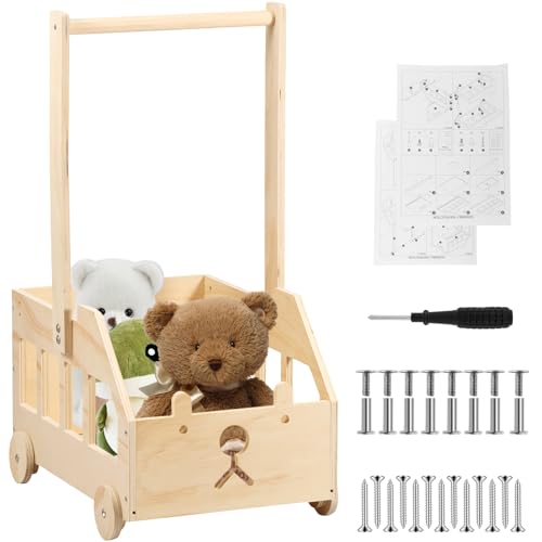 Panier pour cadeaux en bois chic pour fête prénatale avec ses 5 cintres