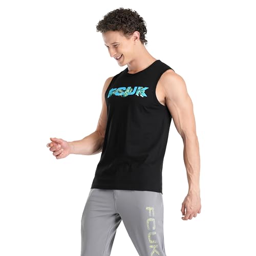 Image of FCUK Men's Solid Regular Fit Fashion Vest