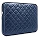 RAINYEAR 14 Inch Laptop Sleeve Diamond PU Leather Protective Shockproof Case Zipper Cover Water Resistant Carrying Bag Compatible with 14" Notebook Computer Tablet Ultrabook Chromebook(Navy Blue)