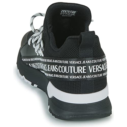 Versace Jeans Couture Black Lace Up Athletic Fashion Comfort Knit Sneakers-8 For Mens #TOP4