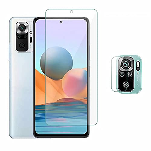 YSJJZRL 2in1 pour Xiaomi Redmi Note 10 Pro 9H protecteur d'écran en verre trempé + protecteurs d'objectif de caméra films en verre trempé, pour Xiaomi Redmi Note 10 Pro Cover