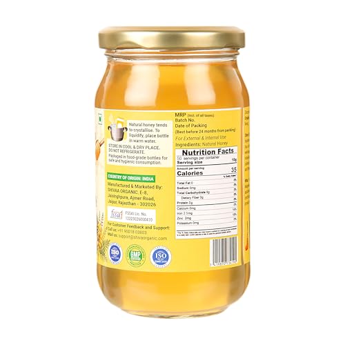 Image of Shiva Organic Kashmiri Acacia Honey - 500g |100% Raw and Pure | Natural and Original|No Added Sugar | Fresh Kashmir Honey | Unprocessed Honey