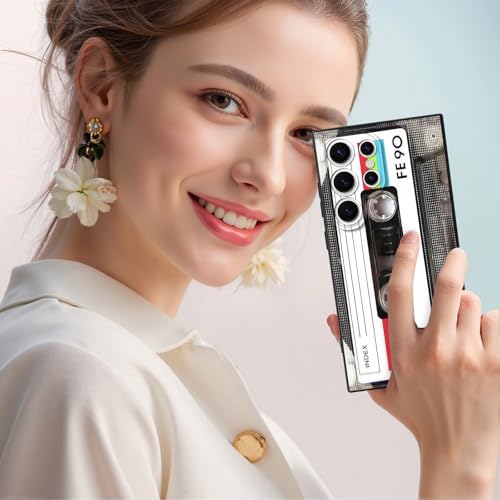 MEGANTREE Capa de telefone com design de fita cassete retrô fofa para Samsung Galaxy A36 5G, acabamento fosco TPU, toque macio, ajuste fino, anti-impressão digital, para meninas mulheres meninos