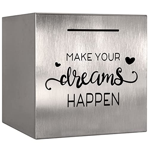 Image of Stainless Steel Pig Bank - Adult Coin Savings Piggy, 4.72 inch - Silvery