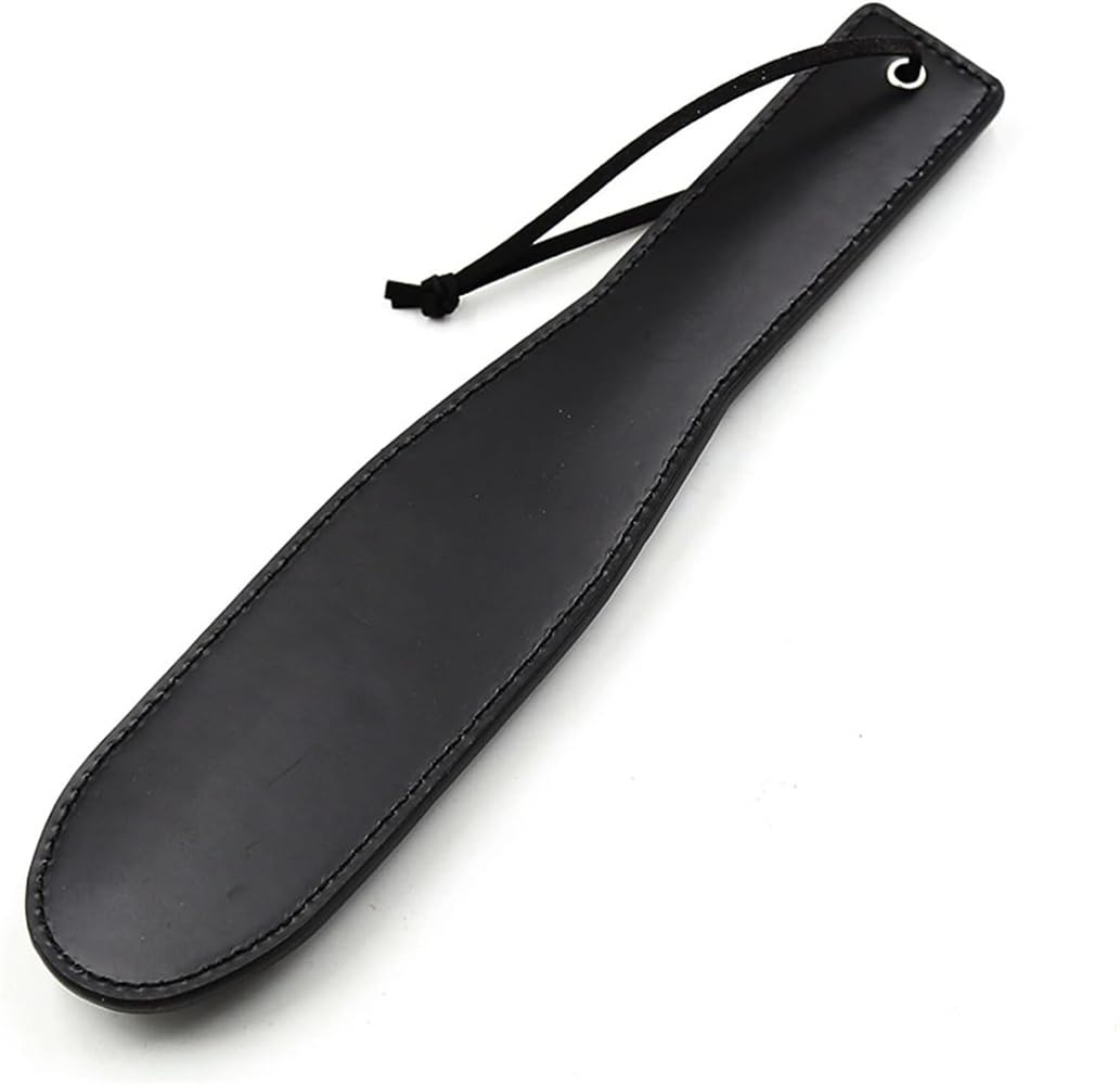 Pfylinqo Studded Spanking Paddle for Adult BDSM, Slut Paddle Sex Play with Safe Single Sided Rivets, Adult Sex Leather Paddle Flogger Spanking with Unique Design for Couples Flirt Play Fetish Cosplay: Black one size