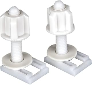 KUYYFDS 2 Pcs White Plastic Toilet Seat Bolts and Nuts with Rubber Washers Hinge Screws Replacement Parts for Toilet Seats Assembly Toilet Lid Commercial Toilet Seats