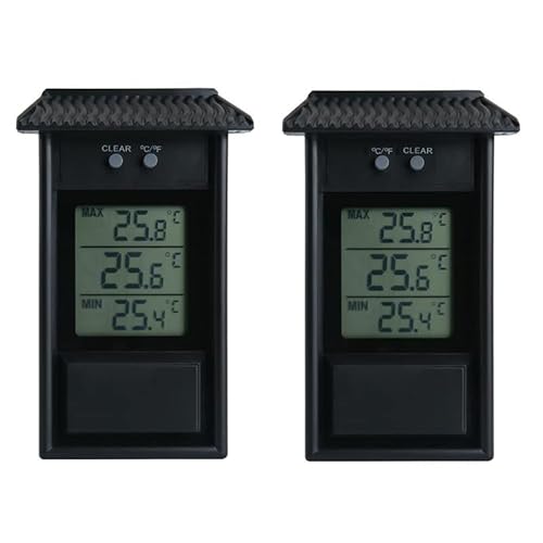 LCD Digitales Wasserdichtes Innen/Außenthermometer Gartengewächshaus Wandtemperaturmessung Min. Wertanzeige Digitales Zum Kochen – Bild 3