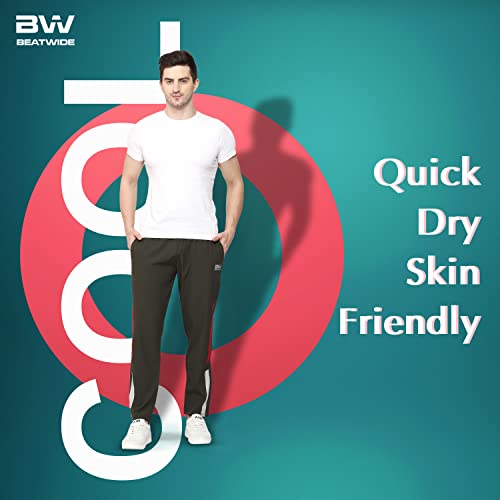 Image of Men's Ns Lycra Spandex Mixx Polyester Sports Trackpants with Both Side Zipper Pockets