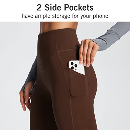 baleaf Women's Petite Fleece Lined Leggings with Pockets, 25" Thermal Winter Warm High Waisted Thick 7/8 Yoga Pants3