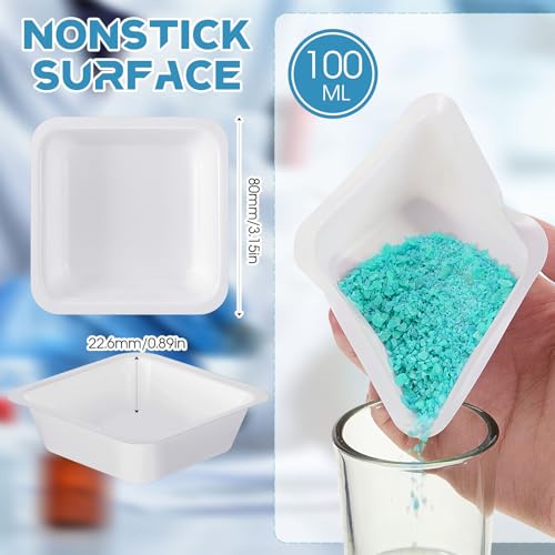 Image of Sherr 125 Pack 100ml Weigh Boats, Plastic Lab Scale Weighing Dishes