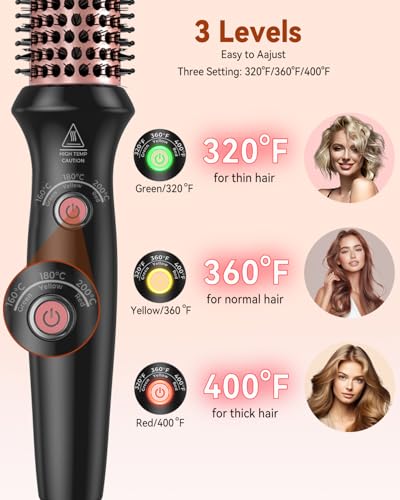 Cepillo Térmico 32 mm, Thermal Brush UKLISS, Cepillo Redondo para Peinar Con 160-204 ℃, Cepillo Rizador de Doble Voltaje Adecuado Para Viajes, Cepillo Moldeador 3 en 1 - Peine, Rizo, Recto - imagen 5