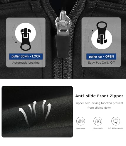 TrainingGirl Zip Front Closure Longline Sports Bras for Women - Workout Crop Tank Tops Yoga Camisole Criss Cross Back4