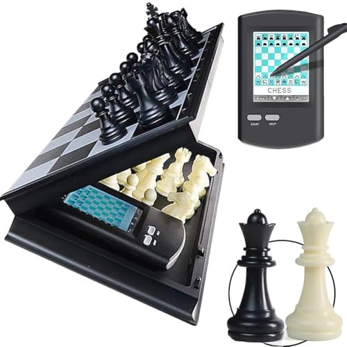 Juego De Ajedrez Electrónico, Juego De Ajedrez Magnético, Juego De Ajedrez Táctil con Pantalla LCD Grande, Juego De Ajedrez con IA For Adultos Y Niños, For Aprender Y Viajar.