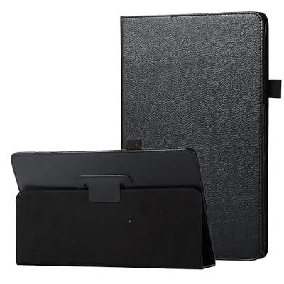 Leather Tablet Case Compatible with Samsung Tab S4 10.5 Inch Tablet SM-T830/T835/T837 Slim Folding Stand Folio Protector Shockproof Back Rugged Cover with Holder (Black)