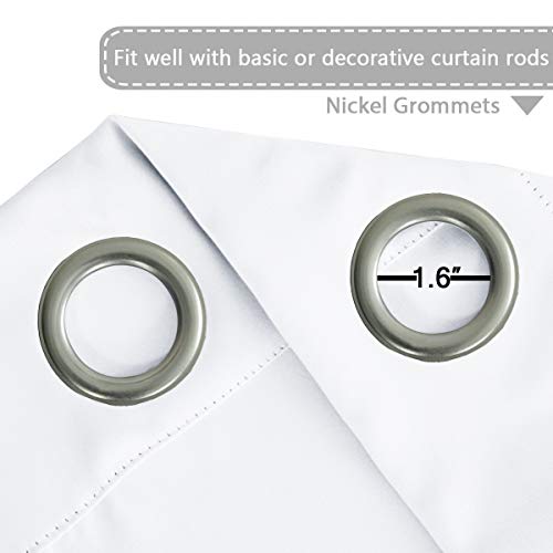 Image of H.VERSAILTEX Patio White Curtains 100 x 102 Inches for Sliding Door Extral Wide Blackout Curtain Panels Thermal Insulated Room Divider - Grommet Top, 8.5' Tall by 8.3' Wide