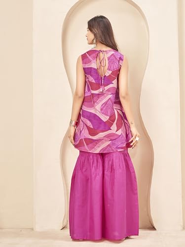 Costume farshi ample taille XL ensemble coord rose coton - 4