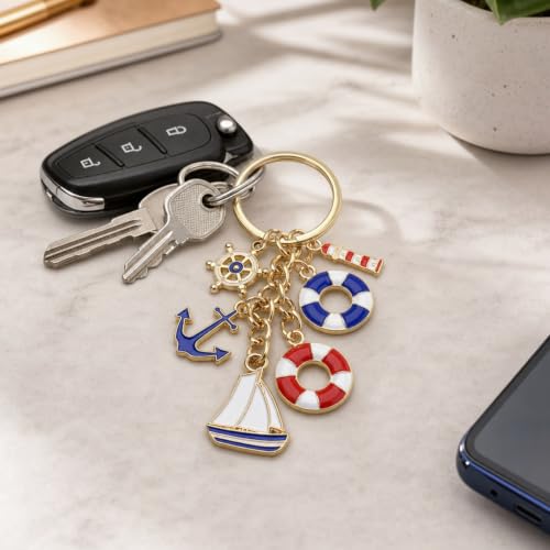 Image of 6 PCS Aesthetic Keychain, Cute Butterfly Bag Charms for Girls, Alloy Metal Key Chain Set with Six Pieces
