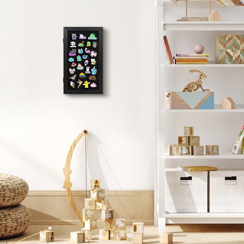 Americanflat 15x8.5 Pin Display Case - Ideal for Enamel Pins, Medals, Jewelry, Memorabilia - Silhouette Collection - Black Pin Collection Display with Shatter-Resistant Glass for Wall Decor by Americanflat - Image 6