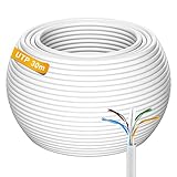 30m Cable Ethernet 30 metros Cable de Instalación, Cable de Red 30 metros Exterior Cable de Internet Gigabit | CAT 6, 23AWG, UTP, RJ45 | para Router Modem PC TV Switch Patch Panel(30Metros, Blanco)