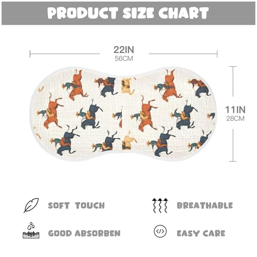 xigua Cowboys Rodeo Colorful Baby Burp Cloths for Newborn Boys and Girls 4 Pack, Soft & Absorbent Cotton Baby Burp Cloth, Baby Washcloths, Newborn Towel, Burp Rags4