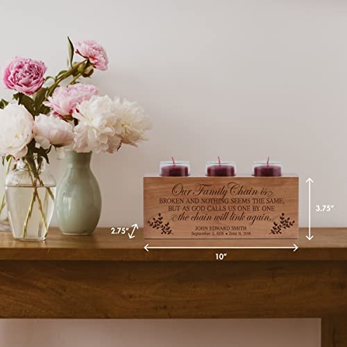 Lifesong Milestones Custom Wooden Tealight Candle Holder Sympathy Gift Memorial Candles For Loss Of Loved One-Bereavement Gifts Ideas For Memorial Service- Cherry Wood 3 Votive Candle Holders #TOP3