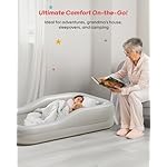 QPAU Larger Inflatable Toddler Travel Bed, Portable Kids Air Mattress with Built-in Bumpers, Fast Electric Pump, Separate Mattress Design, for Home, Grandma's, Camping, and Vacation, Grey - Image 4