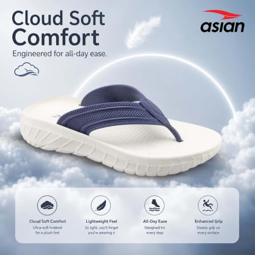 Image of ASIAN Safari-14 Men's Stylish Flip Flops | Lightweight Comfort, Soft Cushion Feel, Durable Grip, Perfect for Home, Outdoors