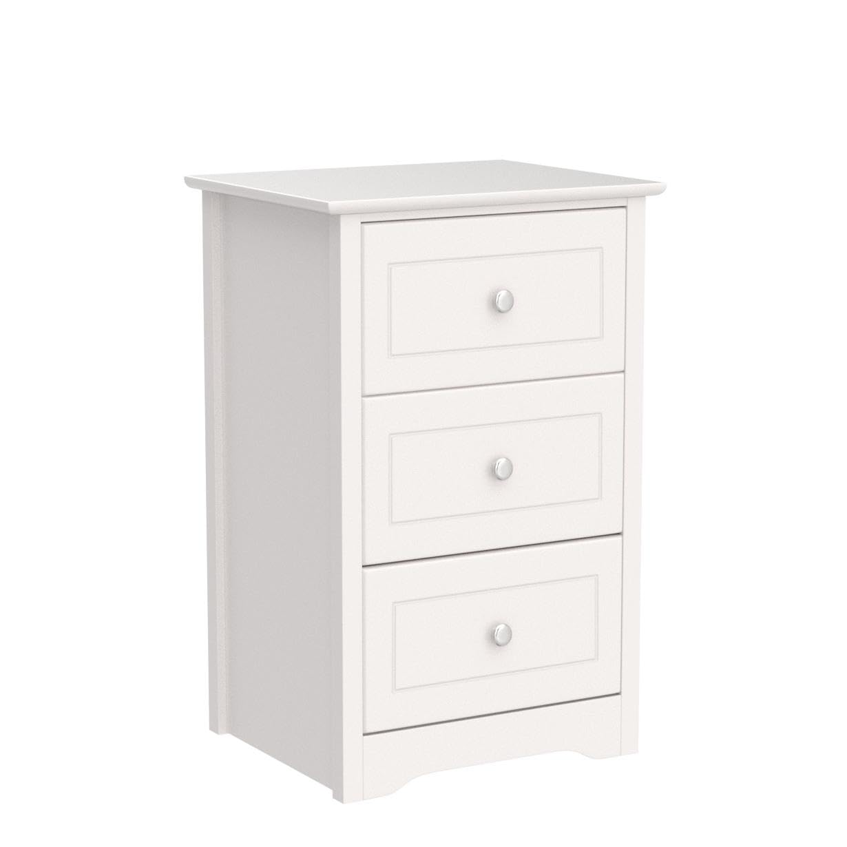 Yaheetech 2pcs Mesillas de Noche con Tres Cajones Mesitas de Noche Alto | Organizador de Almacenamiento, 48 x 40 x 73,5 cm, Color Banco