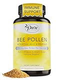 Pure By Nature Bee Pollen Supplement with Propolis & Royal Jelly for Immune Support, Antioxidant Properties, 120 Non-GMO Vegetarian Capsules