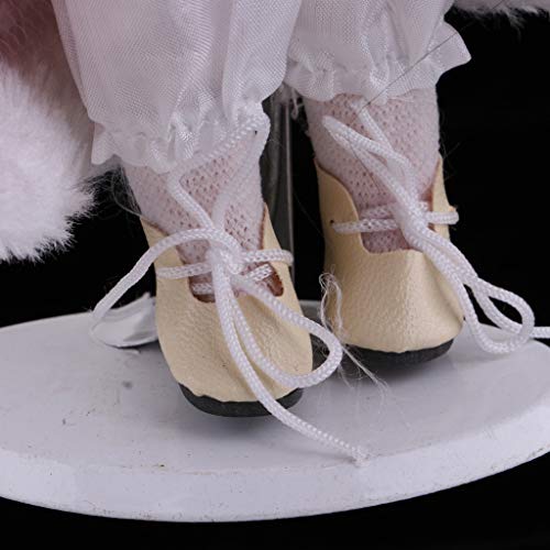 Dynwave 20Cm Porcelain Doll Brown Hair, Standing Girl Doll With Stand, Christmas Birthday Gift, Desk Table Ornaments #TOP4