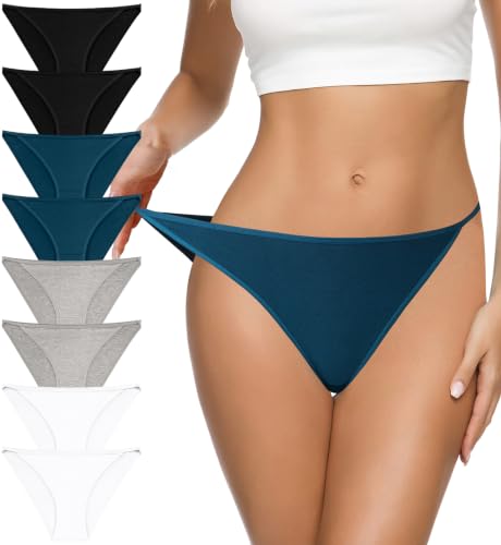 Image of Eiggam Women's Cotton Bikini Panties,High-Cut Full Coverage Stretch Cool Underwear for Women