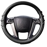 FH Group FH3003BLACK Black Steering Wheel Cover (Silicone W. Grip & Pattern Massaging grip Black Color-Fit Most Car Truck Suv or Van)