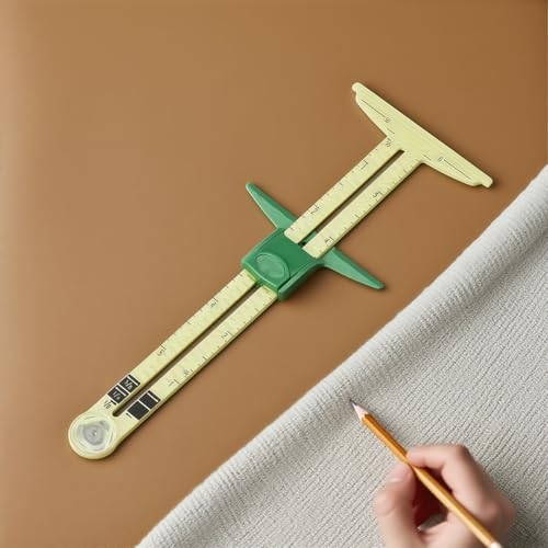 5-in-1 Sliding Gauge Measuring Sewing Tool, T-Shaped Measuring Sewing Ruler Fabric Quilting Ruler for Beginner Work