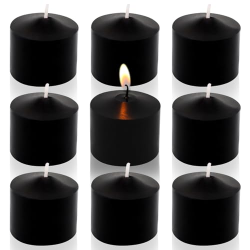 black votive candles 9 packs unscented small votives for halloween wedding holiday party home 8 hour 1534 d x 12534 h