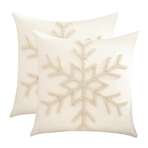 Tosleo 2 Stück Kissenbezug Weihnachten Kissenbezüge 45x45 cm Leinen...