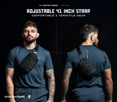 Gymreapers Travel Small Crossbody Bags for Men & Women with Hidden Pocket - Waterproof Crosssbody Fanny Pack for Men with Adjustable Shoulder Sling Belt for Traveling, Running & Hiking (Onyx)2
