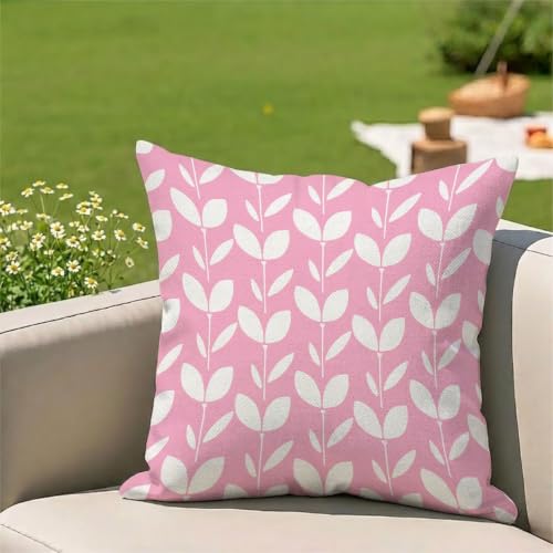 Housses coussin 55x55 extérieur rose imprimé double face finition invisible - 3