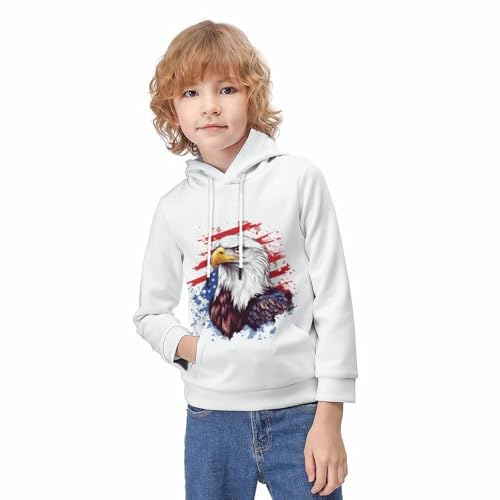 Sweat capuche imprimé 3D faucon résistant enfants 8-10Y - 3