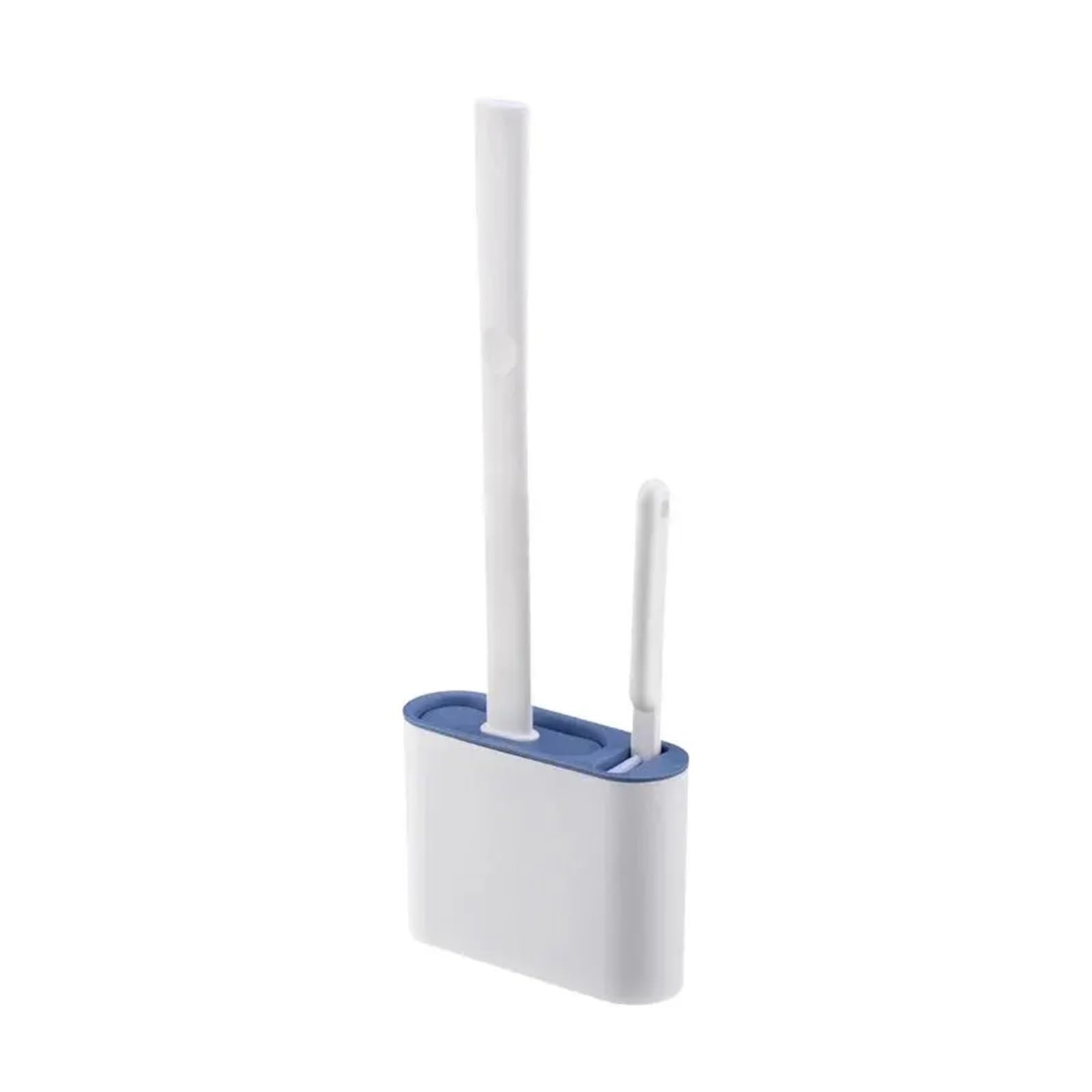 Wall Hanging Silicone Toilet Brush With Holder(Blue)