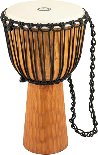 Meinl Percussion Djembe Drum African Hand Drum Instrument for Adults — NOT MADE IN CHINA — Mahogany Wood / Natural Head 13