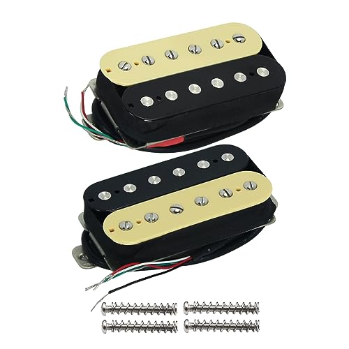 FLEOR Juego de pastillas Humbucker de puente y cuello de cebra para pastilla de guitarra Alnico 5