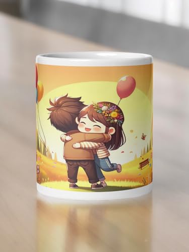 Image of Better Gift Flowers Happy Hug Customized Mug, Round Shaped Multicolor Themed Coffee Mugs, Mug for Gifting, Gifting Items for Family, Friends & Closed Ones