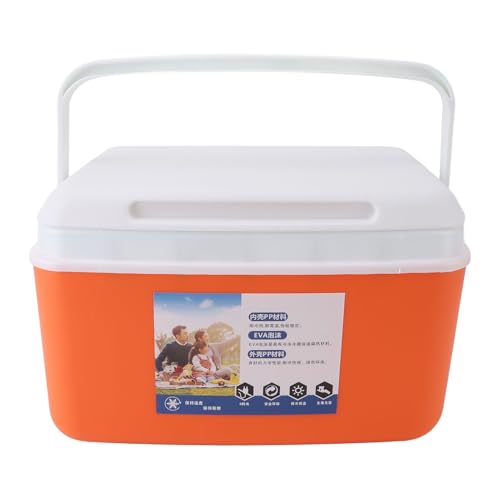 Caja de refrigerador portátil eficiente de 8L Aislado para Acampar la Pesca de Bebidas de Playa de Picnic (Orange)
