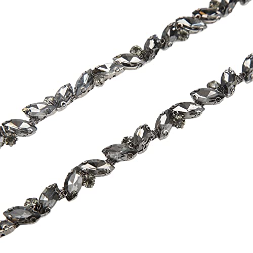 Corrente de strass, ampla aplicação Longa vida útil de cores brilhantes Corrente de garra de vidro p
