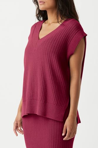 Image of Saodimallsu Womens V Neck Sweater Vest Oversized Ribbed Knit Sleeveless Casual Loose Fit Pullover Tank Top