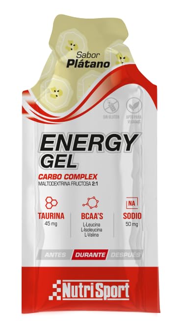 Nutrisport - Gel energético Plátano 35g - Gel Energético - Rápida Absorción - Ideal para Deportistas - Sabor Plátano - Formato Individual - Caja de 24 unidades