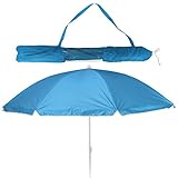 Koopman Balkonschirm - Strandschirm - Sonnenschirm - LSF 30+ - 156cm mit Farbauswahl (blau)