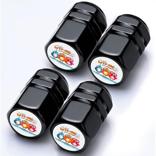 4Pack Tire Valve Stem Caps Funny Crazy Birds Car Accessories Decor,Tire Air Cap Valve Stem Covers,for Cars Trucks,Bikes,SUV,Motorcycle,Bike More Crazy Birds Gifts for Men Women